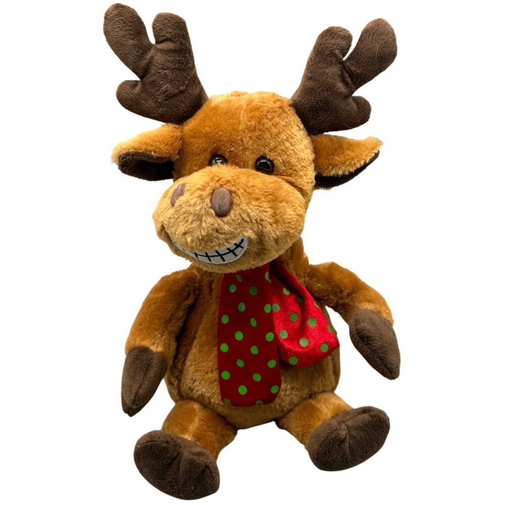 Dan Dee Collectors Christmas Animated Plush Reindeer With Scarf Sings READ